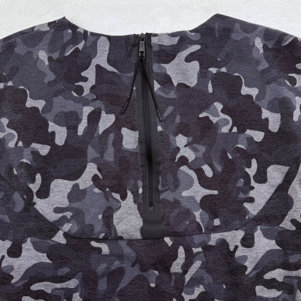 Nike Sportswear Tech Fleece Camo Sweatshirt Womens XS Grey Rear Zip Pullover - Picture 8 of 16